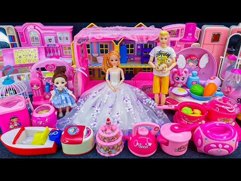 11 Minutes Satisfying with Unboxing Princess Bed & Furniture PlaySet, Barbie Doll House Toys ASMR