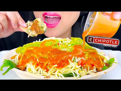 ASMR GIANT CHICKEN BURRITO BOWL FROM CHIPOTLE (Eating Show) ASMR Phan