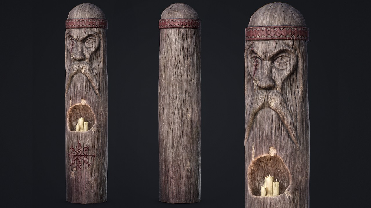 Wooden Totem 4 3D Model