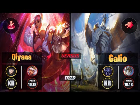 Lava QIYANA (Mid) [Electrocute] VS GALIO - Diamond KR Patch 10.18