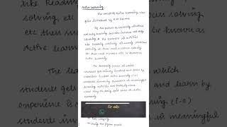 meaning of active learning #teachingandlearning #starttostudy
