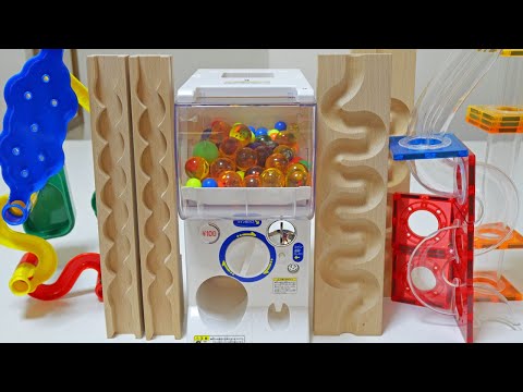 Marble run race ASMR☆HABA slope & transparent course etc. & gachagacha