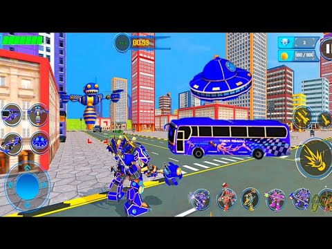 Multi Robot Transforming Game 2021: Flying Bus Formula Car UFO Robot Transform - Android Gameplay