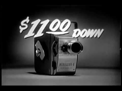 VINTAGE 1957 HARRIET NELSON KODAK MOVIE CAMERA COMMERCIAL - WITHOUT A LOGO PASTED ON THE VIDEO
