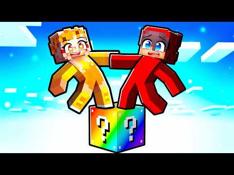 Surviving on ONE LUCKY BLOCK with my CRUSH!