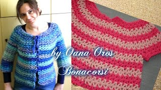 Crochet  easy V stitch cardigan- by Oana