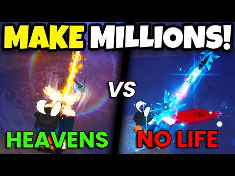 Testing NO LIFE ROD Vs HEAVENS ROD In FISCH Roblox!