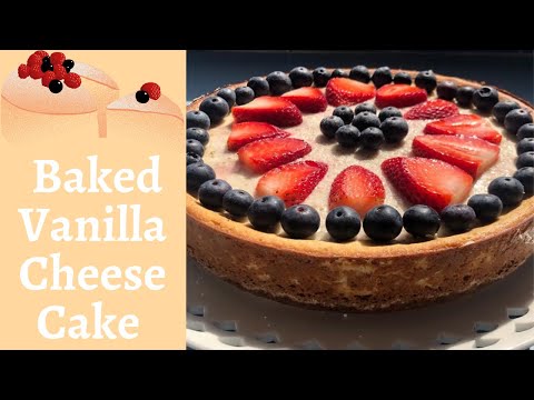 Classic No Eggs No Gelatin Baked Vanilla Cheese Cake Recipe/Healthy Cheese Cake Recipe/Satvik Food