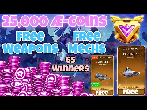25000 A-Coins Giveaway 65 Winners 📢 | Free Mechs And Weapons Giveaway - Mech Arena