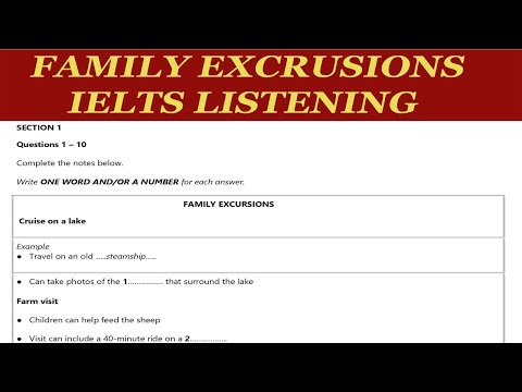 FAMILY EXCRUSIONS CAMBRIDGE ENGLISH 12 TEST 5 || IELTS LISTENING || IELTS ACTUAL TEST || CRACK IELTS