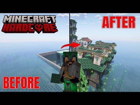 Transforming A Guardian Farm Into A Temple - MINECRAFT HARDCORE SURVIVAL FOREVER WORLD -  Ep20