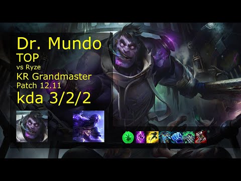 Rank 5 Korean Dr. Mundo Top: Dr. Mundo vs Ryze // [롤] 문도 박사 vs 라이즈 탑