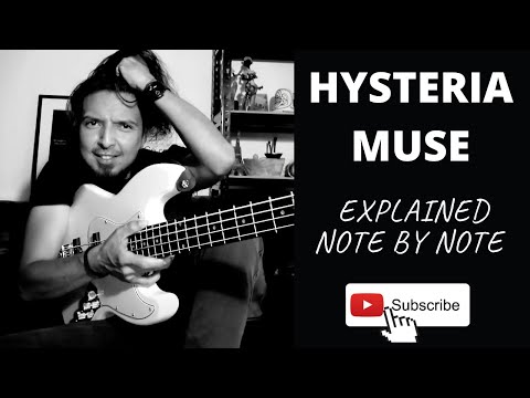 HOW TO PLAY HYSTERIA BY MUSE  BASS LESSON/TUTORIAL EXPLAINED NOTE BY NOTE