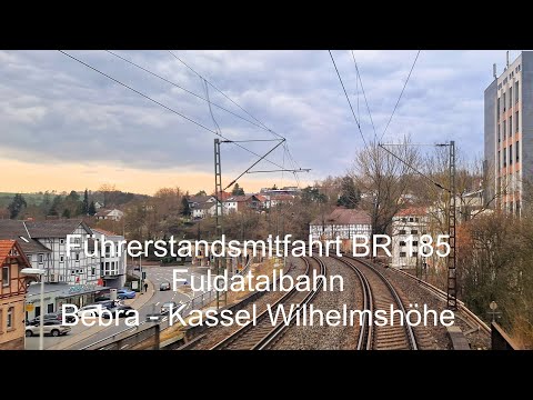Führerstandsmitfahrt BR 185 über die Fuldatalbahn von Bebra nach Kassel Wilhelmshöhe