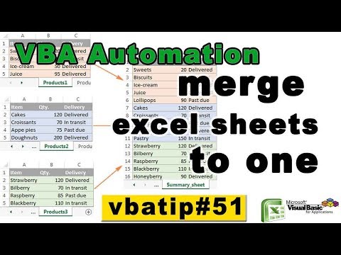 excel consolidate - consolidate sheets in excel - vba  - vbatip#51