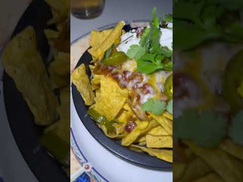 Made nachos, gluten free chips #Juantonio ,Stagg chili beans, chili peppers jalapenos.