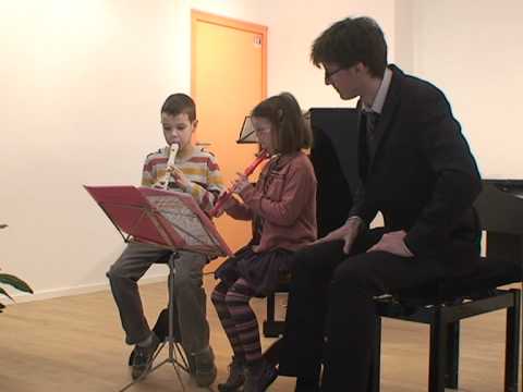 Etude à la flute à bec d'Aurélien Courseaux par Agathe et Henri Guyot