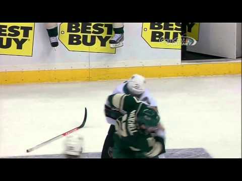 Torrey Mitchell vs Tommy Wingels fight Mar 23 2013 SJ Sharks vs Minnestoa Wild NHL Hockey