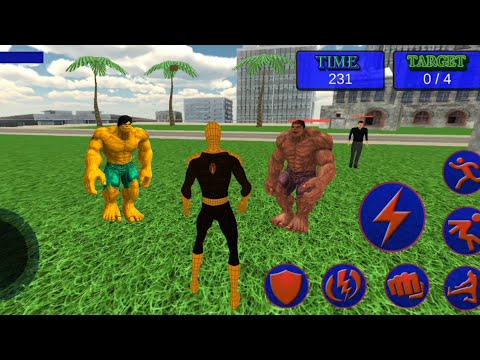 Flying Spider Hero - Rope Spider Vs Monster Vs Superman Vs Stone Villains Vs Iron Man | GamePlay
