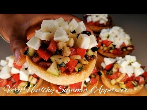 No-cooking Required, Very Tasty and Simple Summer Appetizer. Italian Bruschetta Recipe 👌