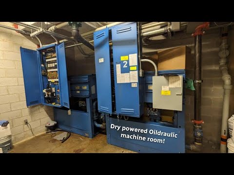 A quick video of a Dover Oildraulic dry powered hydraulic elevator machine room in action!