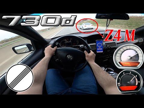 BMW E65 730d (218HP) TOP SPEED & ACCELERATION ON GERMAN AUTOBAHN🏎