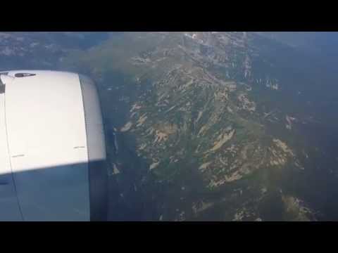 Rila Mountain peaks and lakes as seen from flight FB572 (Bulgaria)