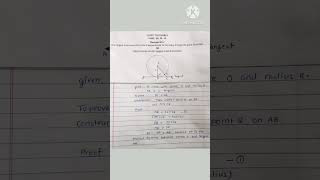 Prove that radius and tangent are perpendicular to each other at point of contact #math #cbse