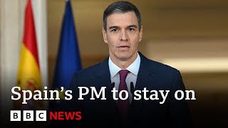 Spain’s Prime Minister says he will not resign after allegations against wife | BBC News