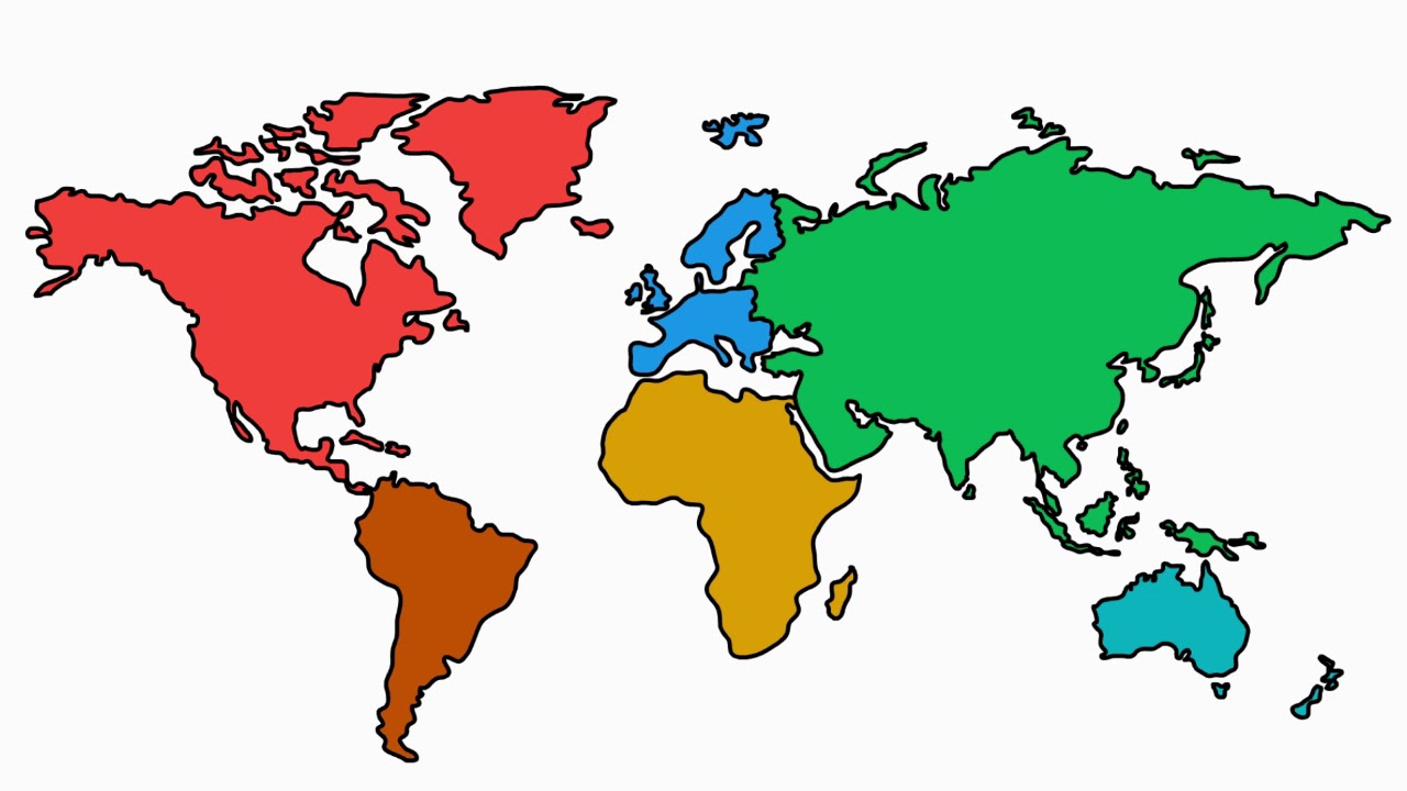 World Maps Hand Drawn illustrations with Transactions and Music