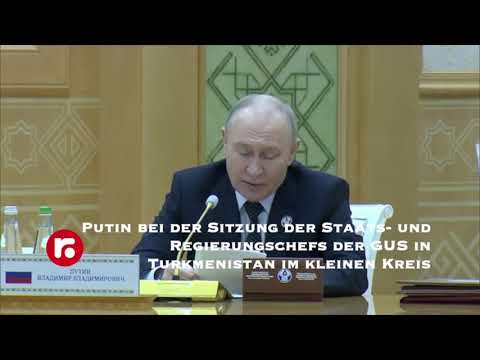 Putin bei der Sitzung der Staats  und Regierungschefs der GUS in Turkmenistan im kleinen Kreis