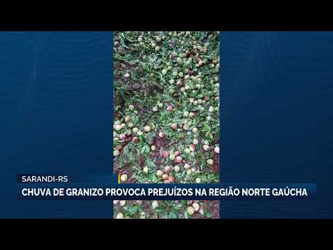Chuva de granizo provoca prejuízos na região norte do Rio Grande do Sul