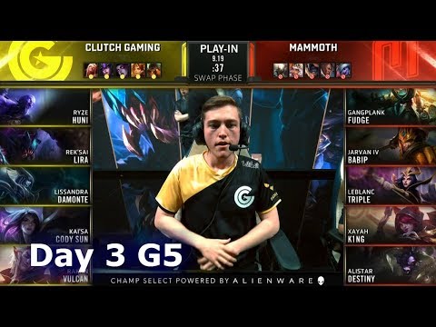 CG vs MMM | Day 3 Play-In Stage S9 LoL Worlds 2019 | Clutch Gaming vs MAMMOTH