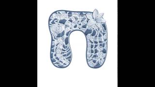 Designed Letters Numbers and Signes Lace Flower - Hebrew