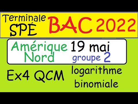 Corrigé BAC 2022 18 mai -Centre étrangers -Ex2 QCM Term spé maths