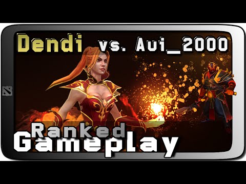 Dendi Lina vs. Aui_2000 Ranked Gameplay | DotA 2