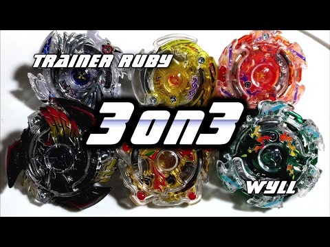 [3on3] Trainer Ruby vs Wyll - BATALHA BEYBLADE BURST! ベイブレードバースト