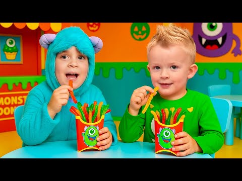 Kids Visit the 𝐌𝐨𝐧𝐬𝐭𝐞𝐫 𝐂𝐚𝐟𝐞