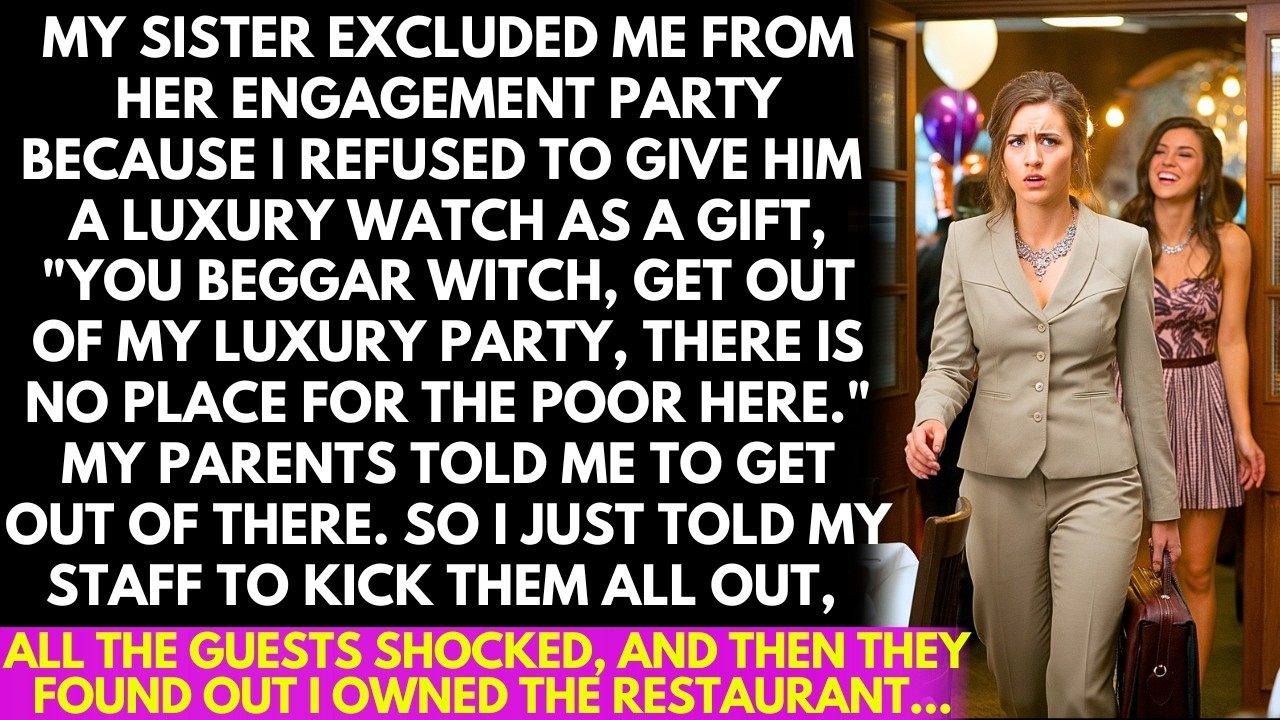 My sister excluded me from her engagement party for not gifting a luxury watch, So I decided...