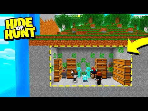 JamieRaven - creating our SECRET Minecraft Base,, behind a natural Minecraft WATERFALL! - Hide or Hunt #1
