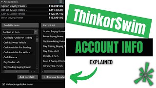 Account Info on ThinkorSwim Explained | Buying Power, Cash,  & Margin Explained