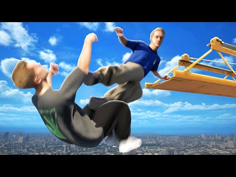 Drop Kicking My Friend Off a CRANE - STORROR Parkour Pro