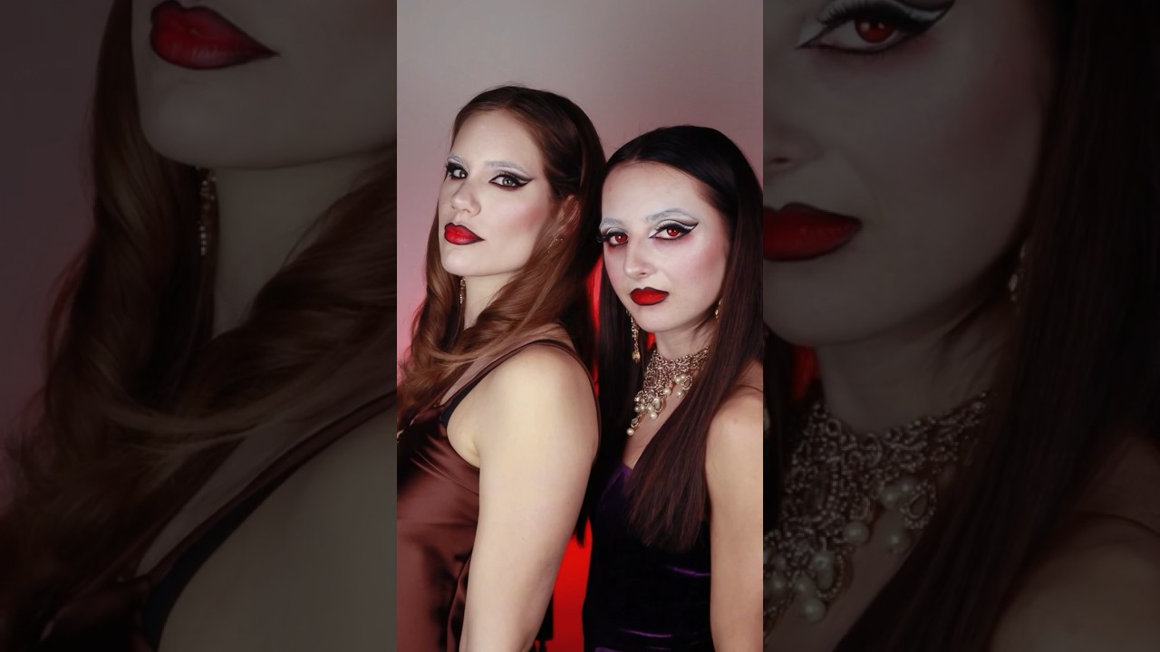 Vampire twinning @SaraDol 🩸🧛‍♀️ #halloween #halloweenmakeuplook #vampire #makeupshorts