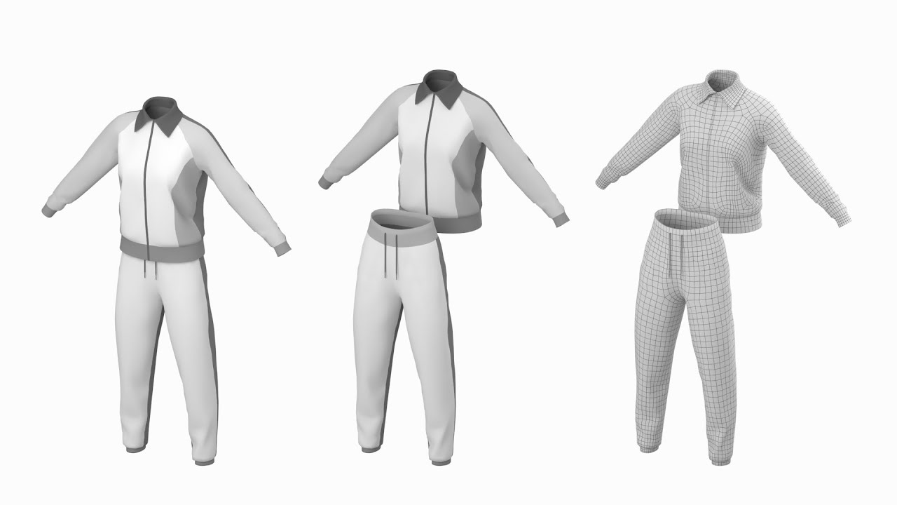 Mulher Sportswear 10 Low Poly Base Mesh Modelo 3D