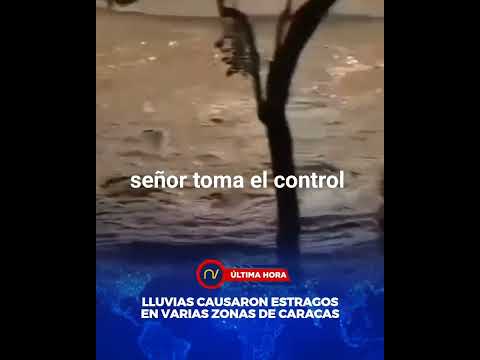 fuertes lluvias en la madrugada del domingo en zonas del distrito capital en Venezuela