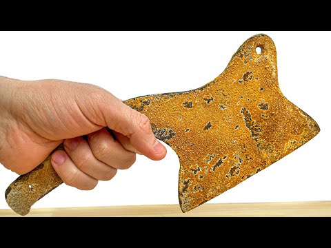 Restoration of an Old Long-forgotten CLEAVER! Rusty Butcher Knife Repair