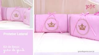 Kit Berço Coroa Brasão Rosa | Ref: 53782