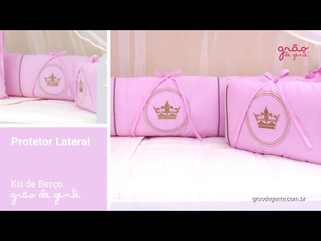 Kit Berço Coroa Brasão Rosa | Ref: 53782