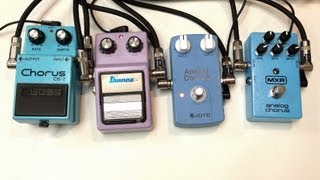 Video thumbnail for Analog Chorus Shootout Boss CE2 Ibanez CS9 Joyo MXR by shnobel