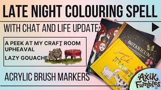 Late night colouring spell - life update, craft space changes, acrylic markers, lazy gouache